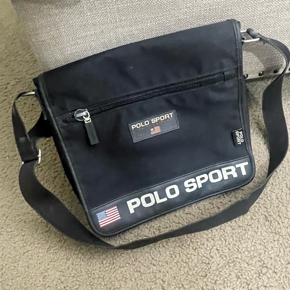 Polo by Ralph Lauren Polo Sport Black Crossbody Messenger Bag